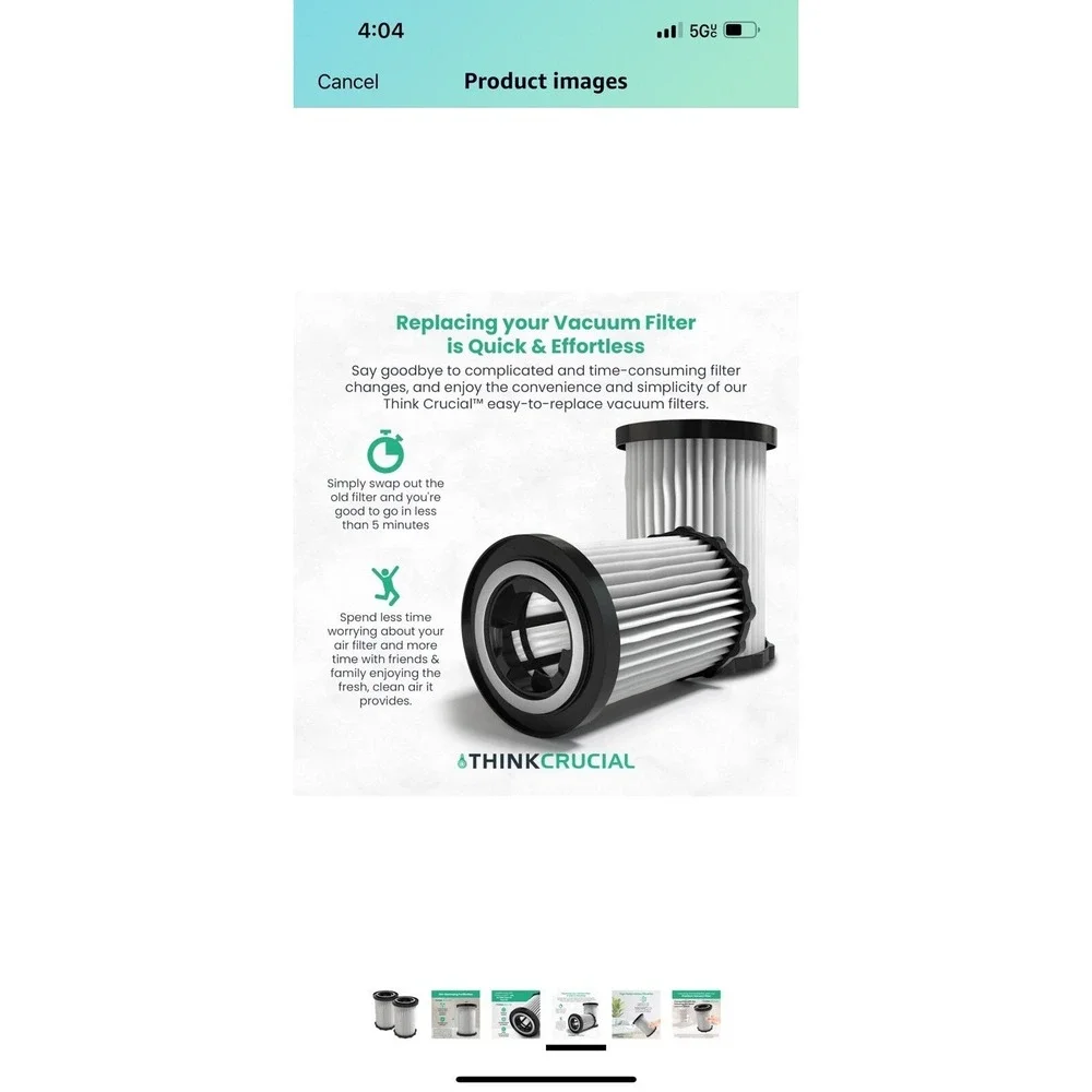 New Crucial Vacuum Replacement Vacuum Filters Compatible With Dirt Devil Part #